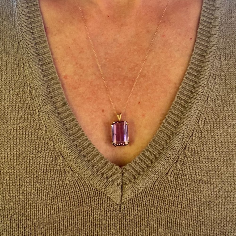 14k gold Amethyst pendant - Picture 4 of 4